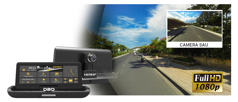 Vietmap D20 - Camera ghi hình toàn cảnh trước sau
